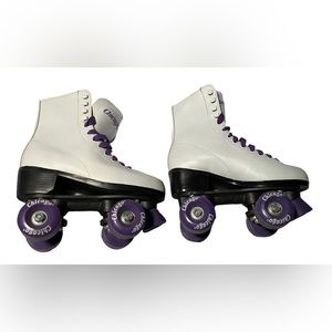 chic Women's White and Purple Roller Skates
